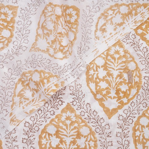 1 Yard Indian Handmade Natural Cotton Sanganeri Hand Block Print Floral Fabric - Picture 7 of 7