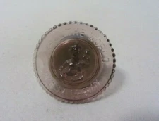 MOSSER GLASS BROWN BEADED EDGE BALLOON CLOWN  PLATE MINIATURE