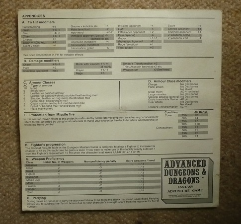 AD&D Fighting Wheel Game Aid - Picture 4 of 4