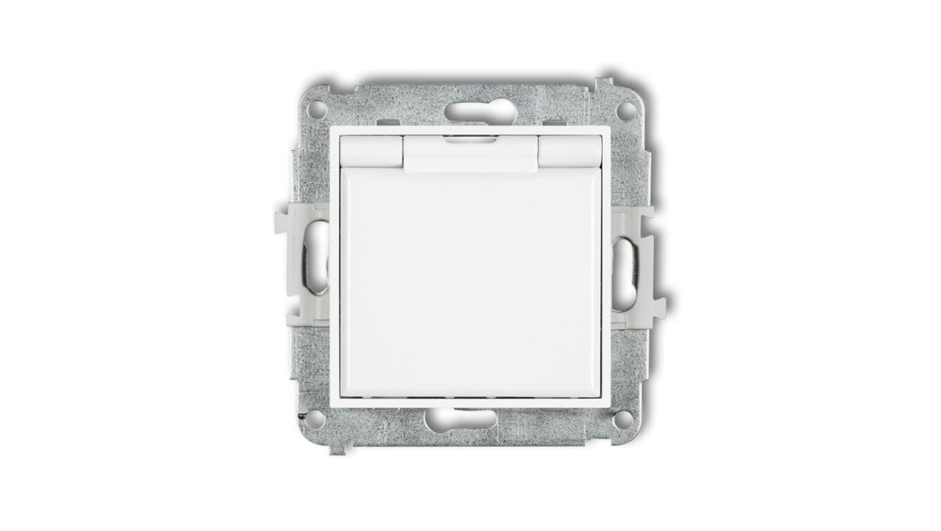 ICON Splash-proof socket mechanism with grounding 2P+Z (white flap, curre /T2UK