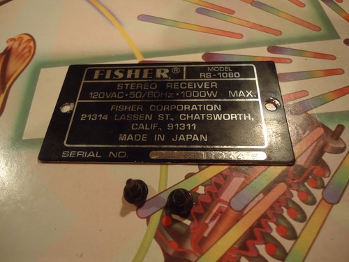 Fisher RS-1080 Stereo Receiver Parting Out Cover Plate