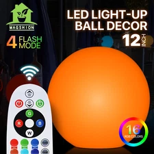 12" Changing LED Light Up Night Light Ball Decorative Lighting Home Garden Party