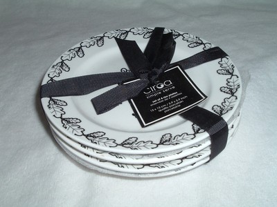 Ciroa Appetizer Plates Set of 4 Let Our Life Be Full of Thanks & Giving 6'' NEW