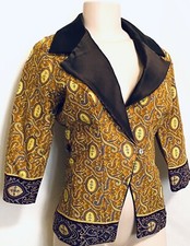 Ankara African Print Single Breasted Fitted Women s 3/4 Sleeve Blazer Size S