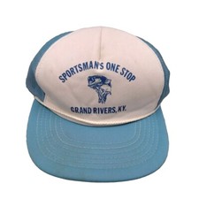 Sportsman One Stop Grand Rivers KY Snapback Trucker Hat Vintage Cap Blue Rope