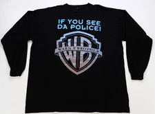 Rare Vintage LE BLEU If You See Da Police Warn A Brother LS T Shirt 90s Black 2X
