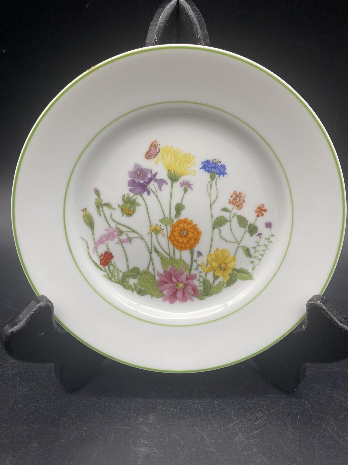 Denby Plate Bread & Butter Plate 6 1/4” Wonderland Wild Flowers Green