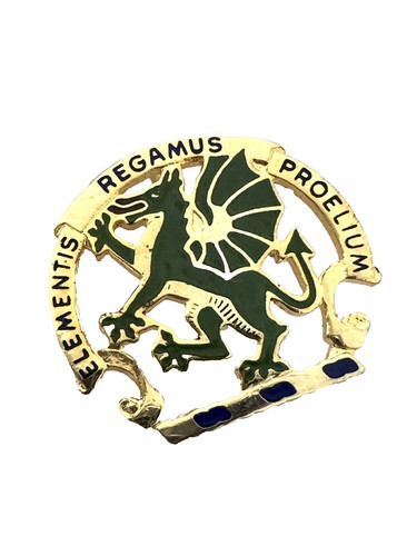 US ARMY Chemical School Unit Crest "ELEMENTIS REGAMUS PROELIUM"