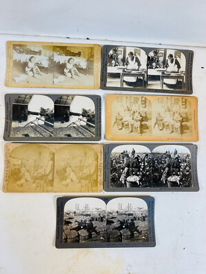 lots of seven antique African-American black americana stereo view