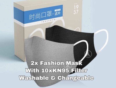 New Flu Prevention Washable Face Cover PPE With KN95 Filter Safe Travel DustMask