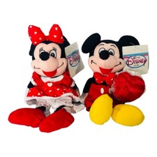 Vintage Disney Valentine's Day Minnie Mickey Mouse Bean Bag Plush With Tags