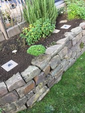 Gartenleuchte Gartendeko Bodenleuchte Grauwacke, mit quadr. Solar LED 25x25x4cm 