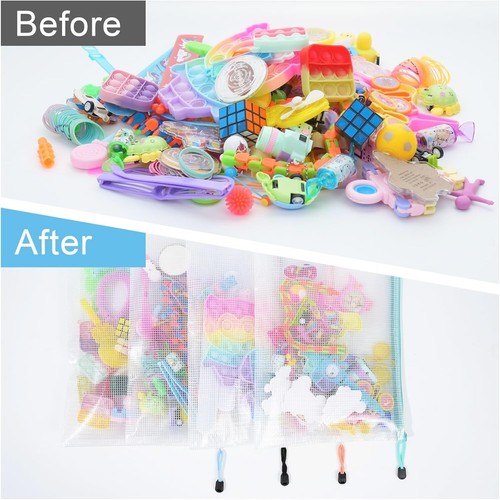 30 Pcs Mesh Zipper Pouch Bags A4 Size Waterproof File Bags with 10 Colors New - Picture 3 of 5