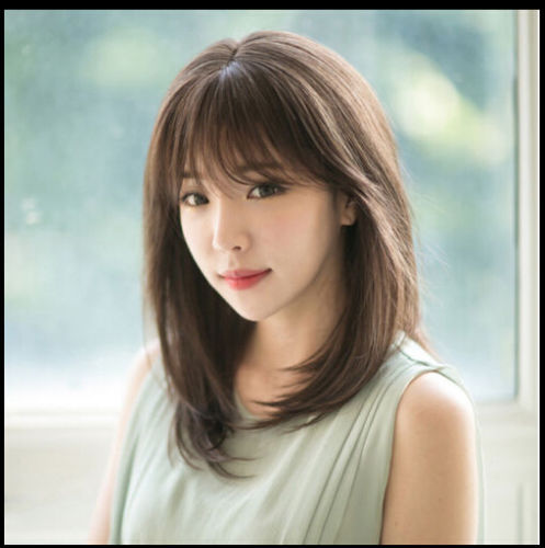 Fashion Medium Long Brown Straight Women Cosplay Party Hair Wig Full Wigs + Cap - Bild 2 von 3
