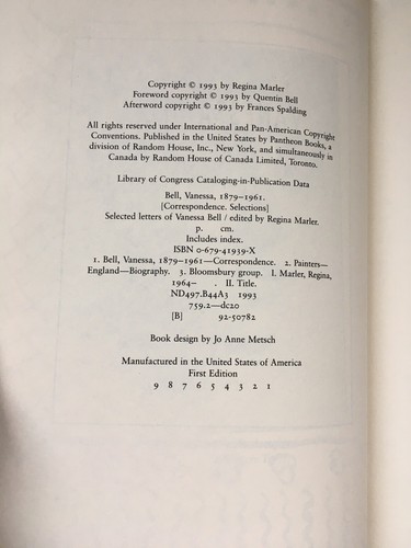 The Selected Letters of Vanessa Bell Hardcover Regina Marler - Imagen 6 de 12