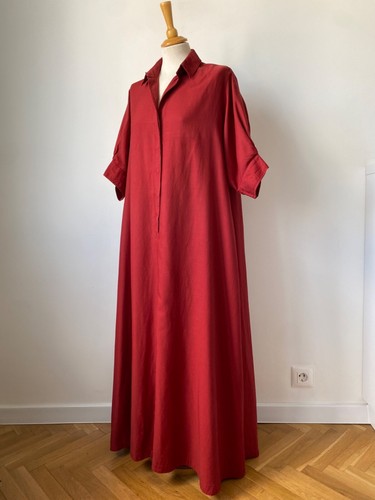 Hannes Roether Rot Cupro/Baumwolle Lang Kleid, Größe: M - Bild 4 von 10