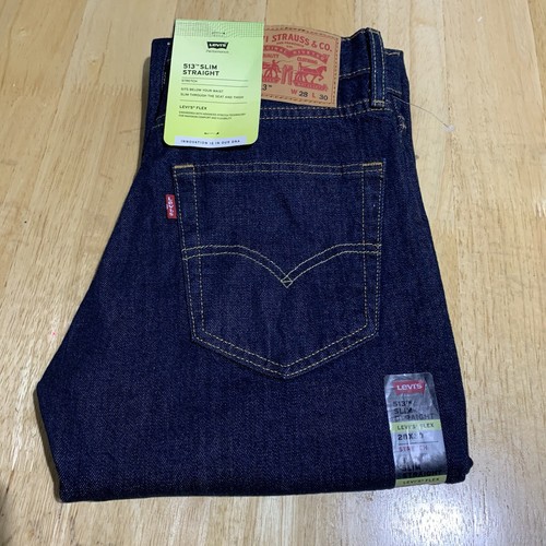 Levi's Men's 513 Slim Straight Jeans W28X30L Blue Flex
