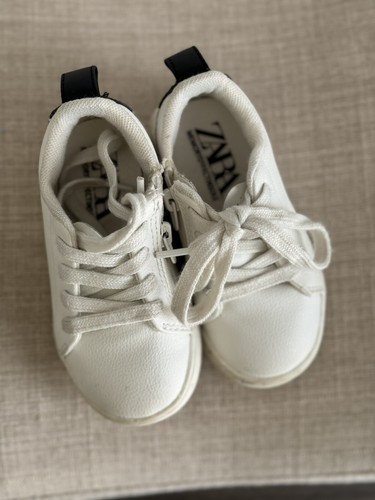 Zara Baby Toddler Leather Shoes Size 22 US 6.5 White - Picture 2 of 4