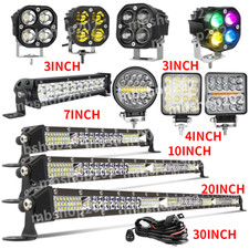 12V LED Work Light Bar Flood Spot Lights Driving Lamp Offroad Car Truck ATV SUV