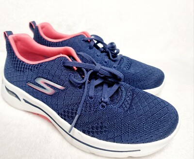 Skechers Women Arch Fit Navy Go Walk 4-Kindle Low-Top Sneakers