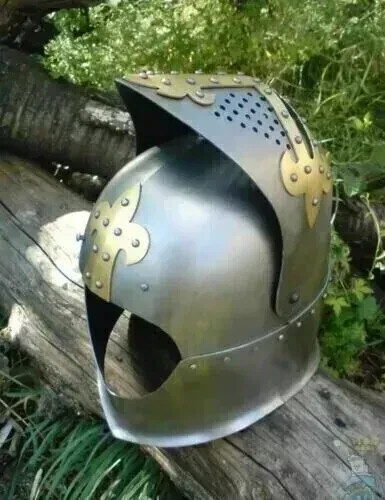 Medieval Armor Crusader Knight Reproduction Cosplay Templar Knight Helmet - Picture 5 of 6