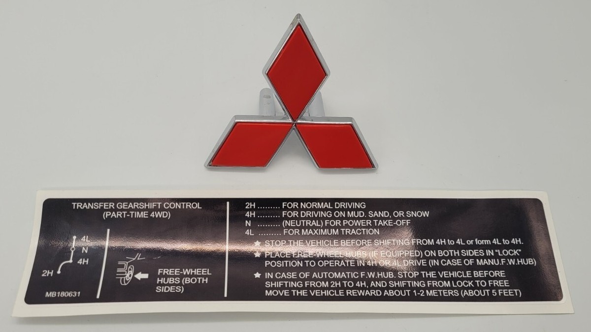 ⭐️希少⭐️レトロ三菱オイルランプ⭐️三菱マーク入り MITSUBISHI pajero MK1 1985- 90 GRILL EMBLEM and decal | eBay