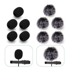 Wind Muff for Lavalier Lapel Microphone, Furry Cover, 5-Pack