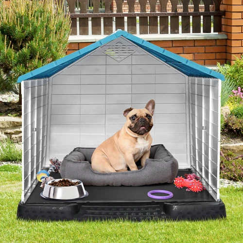 28 Zoll/32 Zoll H Outdoor Hundehaus wetterfest Tierheim Hundeheuche 4 Farben - Bild 7 von 73