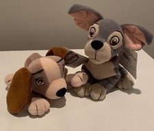 NWT Lot 2 Disney Lady and The Tramp Beanies Plush Mini Bean Bags