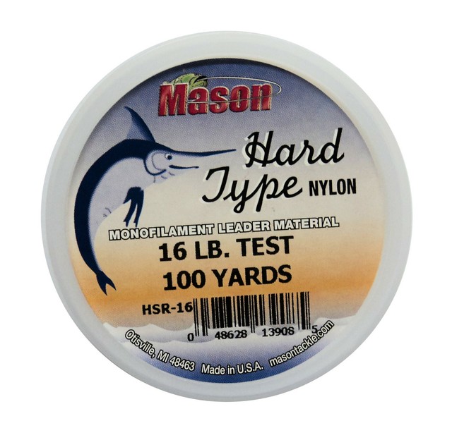 Mason Hsr16 Hard Type Nylon Leader Material 16 LB 100 Yd Keeper for