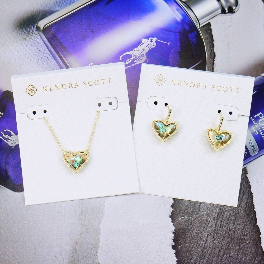 CLEARANCE!! NWOT Kendra Scott Ari Heart Abalone Necklace Earrings