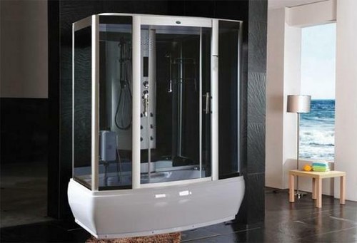 cabina box doccia Idromassaggio 170x90 con Vasca Sauna luci led bluetooth| A55