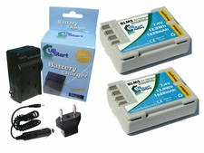 2x Battery Charger Car Plug EU Adapter for Olympus E-300 Evolt, E-3 SLR