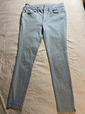 PETER MILLAR Pants Womens 4 Karlie Stretch Sateen Light Blue Pockets Notched Hem