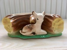 Hornsea Pottery Fawn By Log Posy Vase