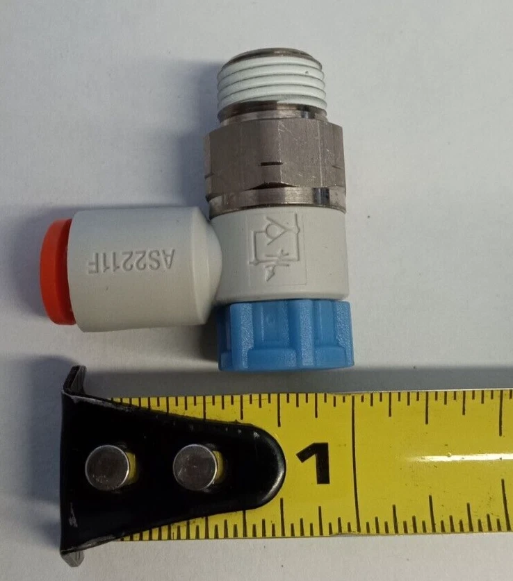 SMC AS2211F-N01-07SA 1/4"x1/8"NPT push-to-connect speed controller **10-pack** - Image 2 of 4