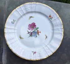 KPM Berlin Rocaille Teller Speiseteller Gold Blumen Insekten 1. Wahl 26cm