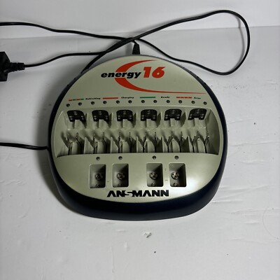 ANSMANN Energy 16 Plus Professional Battery Charger for AAA, AA, C, D, 9V, USB