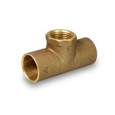 1/2"in-1-1/4"in Cast Brass Tee Fitting Solder Cups Female Threaded Branch CxCxF