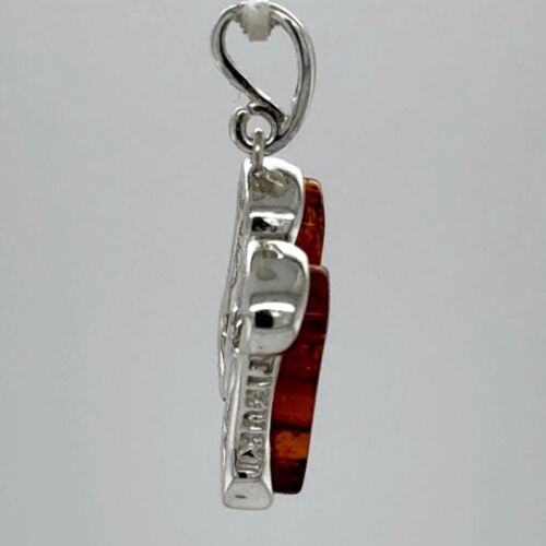 Cognac / Brown BALTIC AMBER Letter "M" Pendant 925 STERLING SILVER Poland #9013e - Picture 4 of 9
