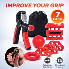Grip Strength Trainer Kit 7PCS Adjustable Hand Gripper Finger Exerciser Set