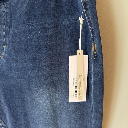 NWT Soft Surroundings Womens Ultimate Denim Crystal Pull On Slim Jeans Sz PXL - Picture 5 of 7