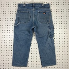 Dickies Carpenter Blue Jeans 36x28 Baggy Wide Leg Work Wear Y2K Skater Cotton