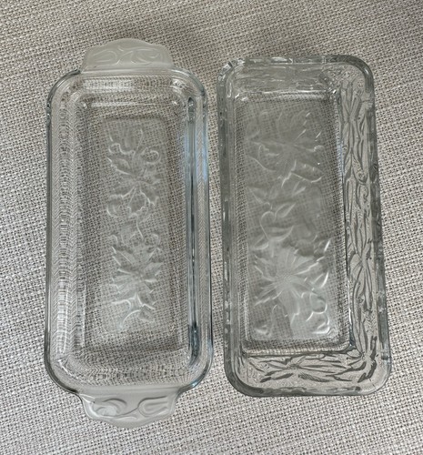 Princess House Fantasia Etched & Frosted Glass Butter Dish 8 in. - Picture 3 of 7