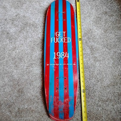 HUF SKATEBOARDS 'Get F*cked' Cruiser Red/Blue 7.75'' Skateboard Deck Team Rider!