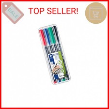 STAEDTLER Lumocolor Universal Pen, Medium, Felt Tip, Permanent Marker, Box of 4