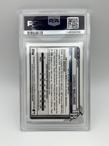Carson Williams 1st Bowman Chrome Refractor BDC-180 PSA/DNA AUTO 10 Slab - Picture 2 of 2