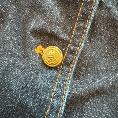 Ralph Lauren jeans military style dark denim vest brass nautical anchor buttons - Picture 5 of 8