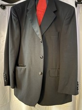 Stafford Mens Black Tuxedo Jacket 40  Pants 34x28  Tux Shirt, 3 Bow Ties, 2 
