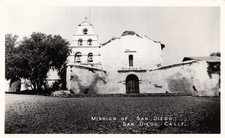 RPPC Spanish Mission San Diego de Alcala California Photo Vtg Postcard J33